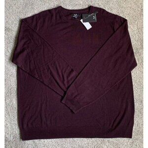 NWT Magaschoni‎ Burgundy Lightweight 100% Wool Men's Sweater XXXLT Big & Tall
